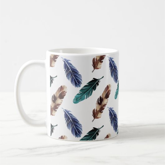 Hand painted watercolor seamless pattern with colo コーヒーマグカップ (左)