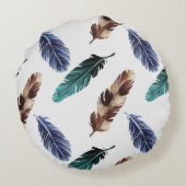 Hand painted watercolor seamless pattern with colo ラウンドクッション (裏面)