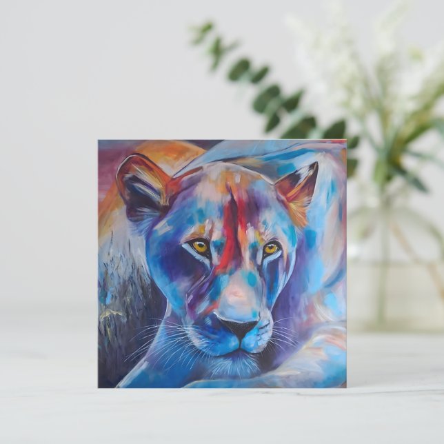 Hand Painted Wild Cat Portrait (スタンド正面)