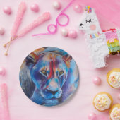 Hand Painted Wild Cat Portrait ペーパープレート (パーティー)