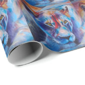 Hand Painted Wild Cat Portrait ラッピングペーパー (ロールコーナー)