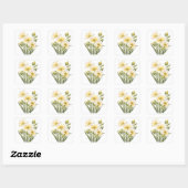 Hand Painted Yellow Flowers Sticker スクエアシール (シート)