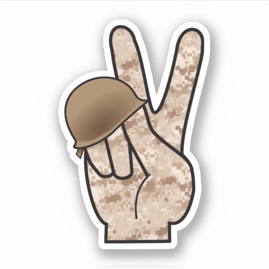 Hand Peace Camouflage シール (正面)