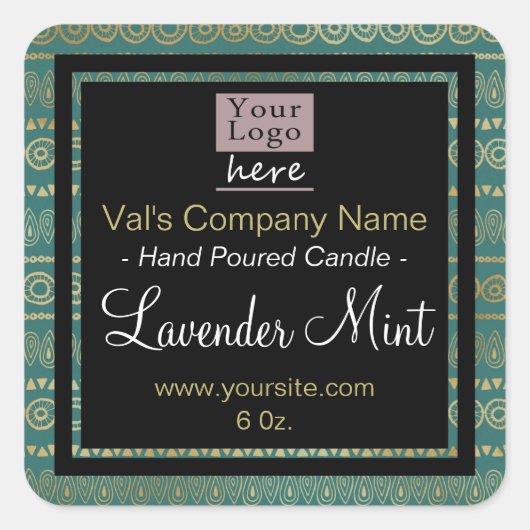Hand Pointed Candle エレガント Your logo スクエアシール (正面)