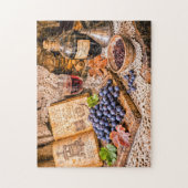 Hand‑Pressed Traditional Wine with Grapes and Vint ジグソーパズル (縦)