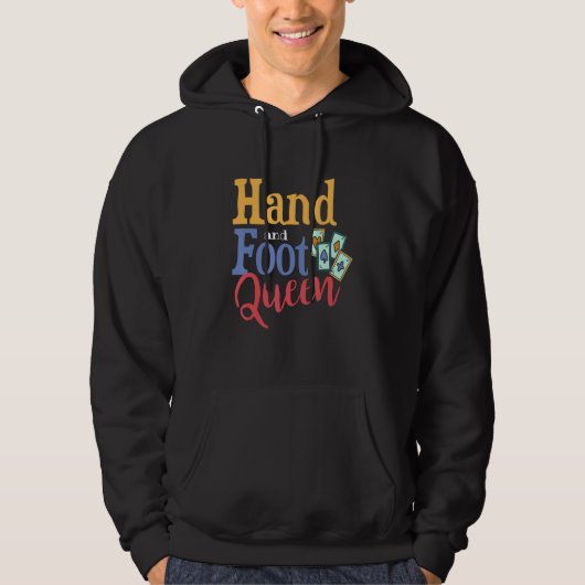 Hand Queen funny Card Game Player Poker Euchre Gam パーカ (正面)