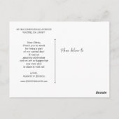 Hand Script Photo 結婚's Thank Youポストカード ポストカード (裏面)