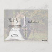 Hand Script Two Photo 結婚's Thank You ポストカード (裏面)