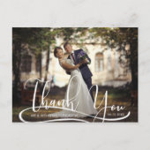 Hand Script Two Photo 結婚's Thank You ポストカード (正面)