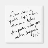 Hand-Scripted Faith Hope and Love Spiritual マグネット (正面)