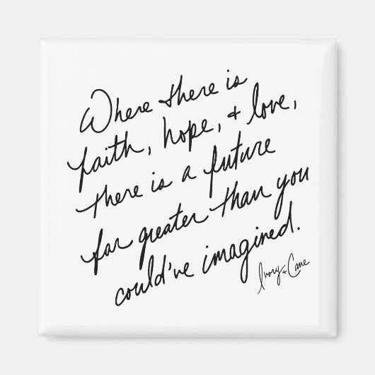 Hand-Scripted Faith Hope and Love Spiritual マグネット (正面)