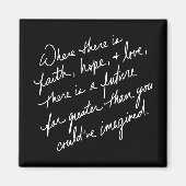 Hand-Scripted Faith Hope and Love Spiritual マグネット (正面)