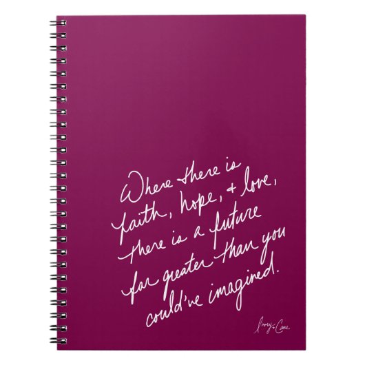 Hand-Scripted Faith Hope & Love Spiritual ノートブック (正面)