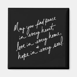 Hand-Scripted Peace Love & Hope Spiritual マグネット