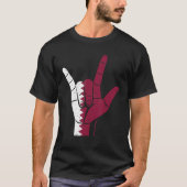 Hand Sign Qatar Flag Tシャツ (正面)