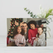 Hand styled white lettering christmas card シーズンカード (スタンド正面)