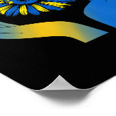 Hand Sunflower Butterfly Ukrainian Flag Support Uk ポスター (角)