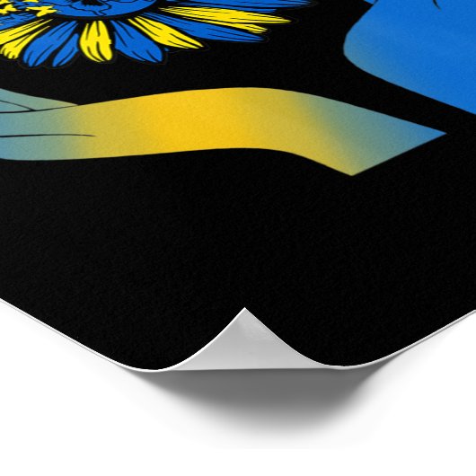 Hand Sunflower Butterfly Ukrainian Flag Support Uk ポスター (角)