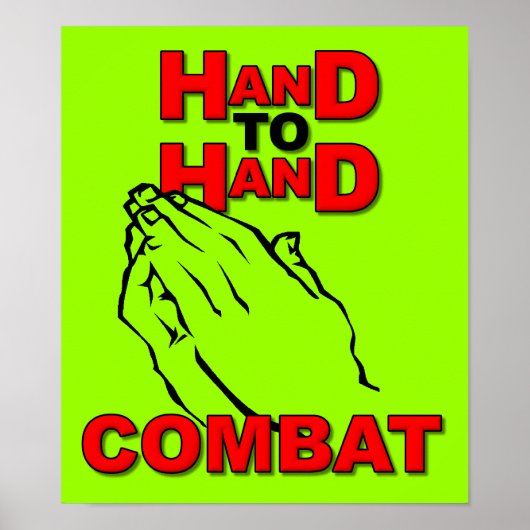 Hand To Hand Combat Prayer Sign Poster Christian ポスター (正面)