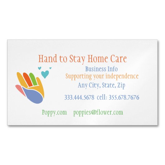 Hand to Stay Homeビジネス気にカード マグネット名刺 (正面)