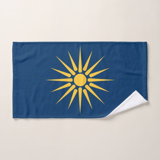 Hand Towel with Flag of Macedonia, Greece ハンドタオル (ハンドタオル)
