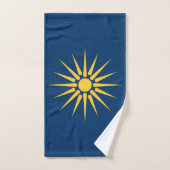 Hand Towel with Flag of Macedonia, Greece ハンドタオル (ハンドタオル)