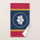Hand Towel with Flag of Mississippi, USA ハンドタオル (ハンドタオル)
