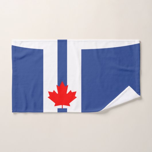 Hand Towel with Flag of Toronto, Canada ハンドタオル (ハンドタオル)