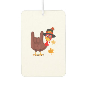 Hand Turkey American Sign Language I Love You Than カーエアーフレッシュナー