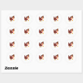 Hand Turkey American Sign Language I Love You Than ラウンドシール (シート)