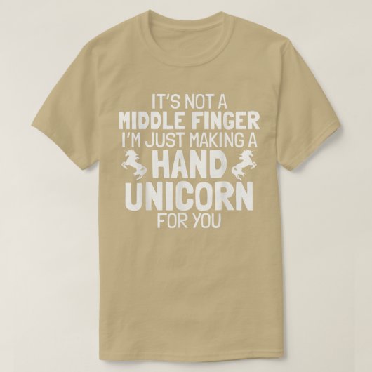 Hand Unicorn Middle Finger Funny Sarcastic Crude H Tシャツ (デザイン正面)