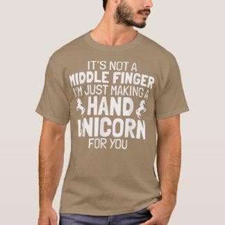 Hand Unicorn Middle Finger Funny Sarcastic Crude H Tシャツ
