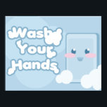 Hand Washing ポスター<br><div class="desc">A nice poster for any bathroom,  classroom or work space.</div>