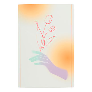 Hand with Tulip メタルプリント