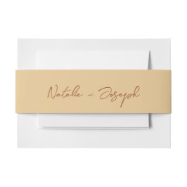  Hand Written Beige Fun Calligraphy Boho Wedding 招待状ベリーバンド