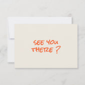 Hand Written Drawn Blue Orange Funky Wedding 出欠カード (裏面)