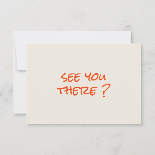 Hand Written Drawn Blue Orange Funky Wedding 出欠カード (裏面)