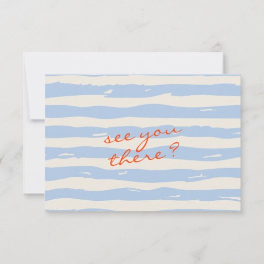 Hand Written Drawn Whimsical QR Code Wedding 出欠カード (裏面)