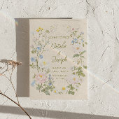 Hand Written Floral Wreath Summer Photo Wedding セーブザデート