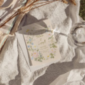 Hand Written Floral Wreath Summer Photo Wedding セーブザデート