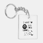 Hand written 'I Want to suck Your blood' キーホルダー (正面左)