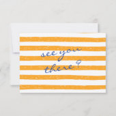 Hand Written Pinstripes Painted Italian Wedding  出欠カード (裏面)