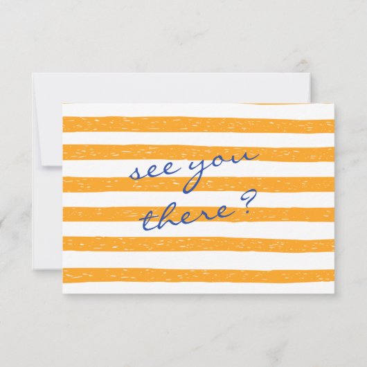 Hand Written Pinstripes Painted Italian Wedding  出欠カード (裏面)