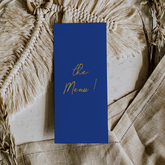 Hand Written Yellow Blue Italian Wedding メニュー