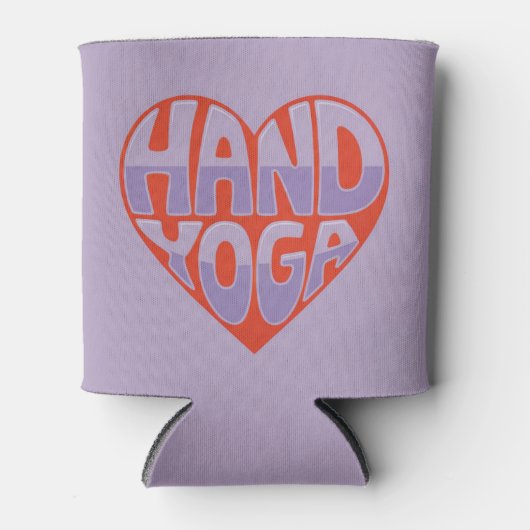 Hand Yoga Red Lavender Can Sleeve 缶クーラー (正面)