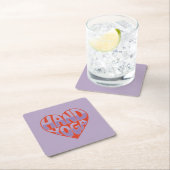 Hand Yoga Red Lavender Square Paper Coaster Set スクエアペーパーコースター (インサイチュ)