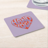 Hand Yoga Red Lavender Square Paper Coaster Set スクエアペーパーコースター (アングル)