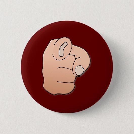 Hand Zeigefinger hand pointer finger 缶バッジ (正面)