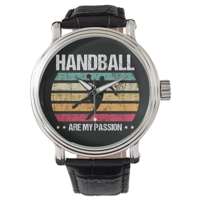 Handball Circle Runner Are my Passion Retro Gift 腕時計 (正面)