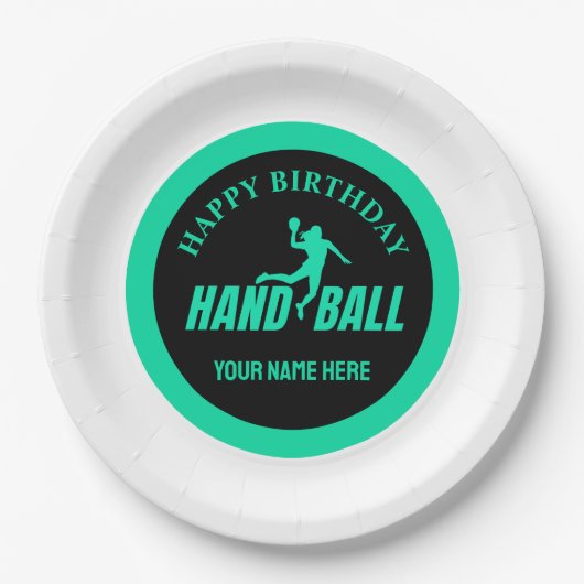 Handball Girl Birthday, Handball Player Gift ペーパープレート (正面)